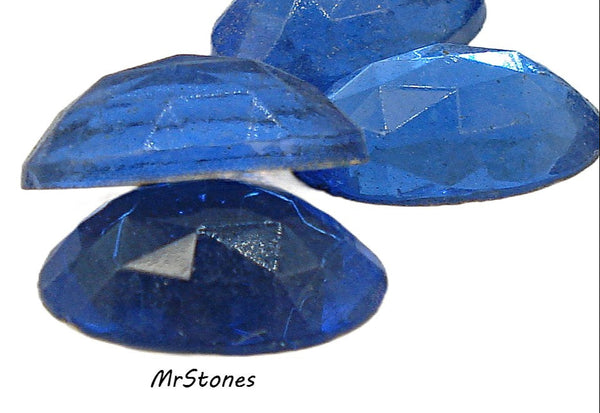16x11mm (3293) Sapphire Blue Oval Rauten Rose Cut Flatback Fully Faceted Top