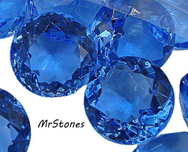 15.5mm (1200/2) (65ss) TTC Sapphire Unfoiled Round Dentelle Chaton