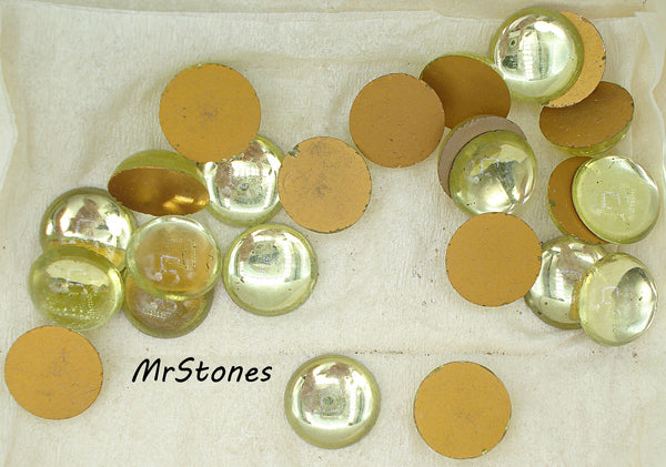 18mm (2194) Jonquil Yellow Round Cabochon Czech