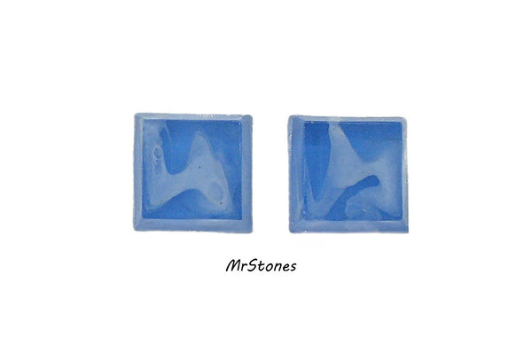 16mm (2400) Flawed Light Sapphire Square Flatback Cube No Foil West Germany