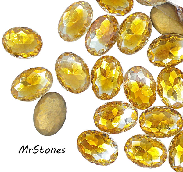 18x13mm (4115) Bi Color Topaz Crystal Scalloped Edge Oval Shape