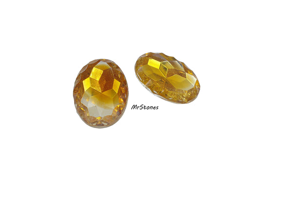 18x13mm (4115) Bi Color Topaz Crystal Scalloped Edge Oval Shape