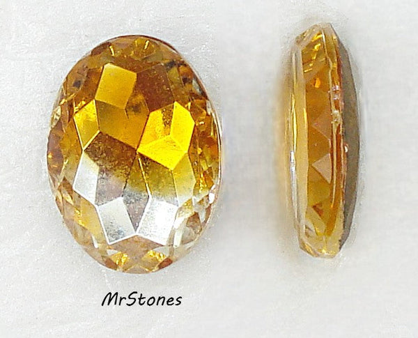 18x13mm (4115) Bi Color Topaz Crystal Scalloped Edge Oval Shape