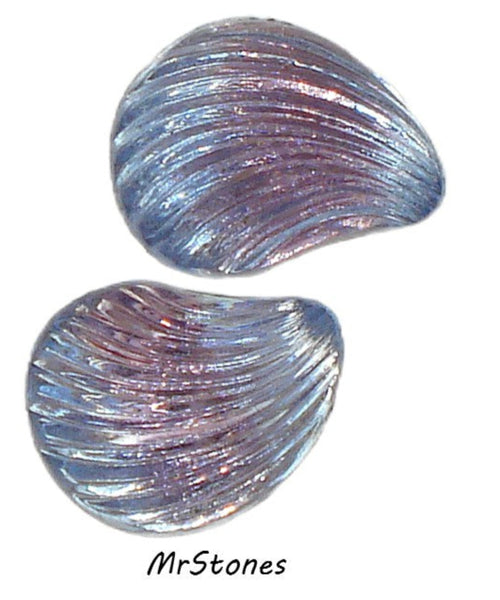 13x10mm (LEAF) Shell Bi Color Ruby Light Sapphire Flatback Right and Left Pointed