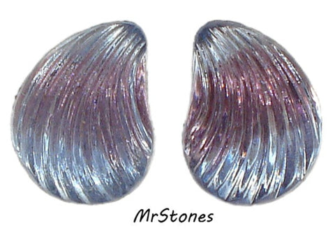 13x10mm (LEAF) Shell Bi Color Ruby Light Sapphire Flatback Right and Left Pointed