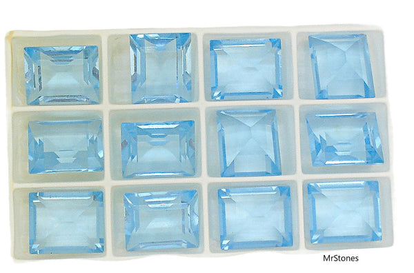 12x10mm (4510) Aqua Blue Unfoiled Cushion Shape