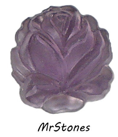13mm Glass Purple Flower Rose Frosted Matte Amethyst Purple