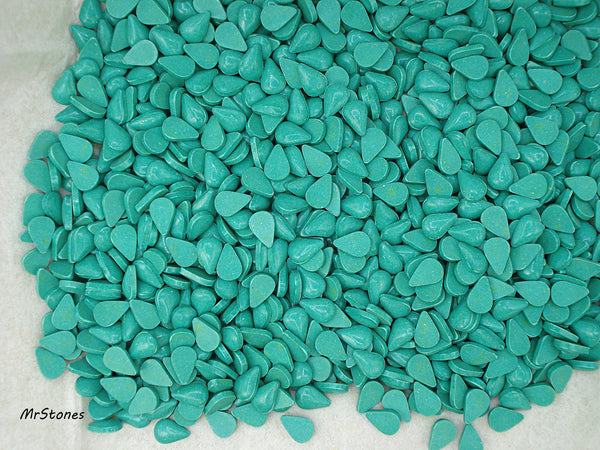 8x5mm (2390) Jade Green Glass Pear Teardrop Shape Cabochon