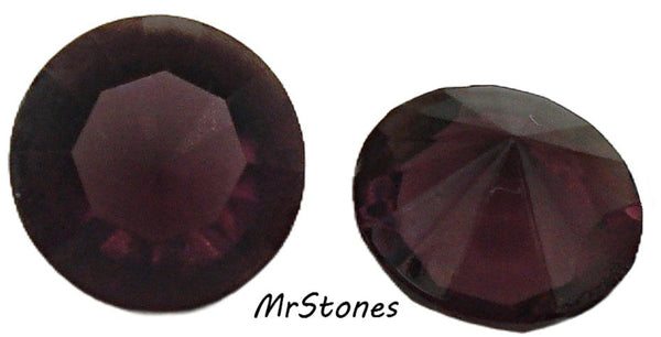14mm (1100/2) (60ss) TTC Cz Amethyst Unfoiled Round Chaton 8mm Thick