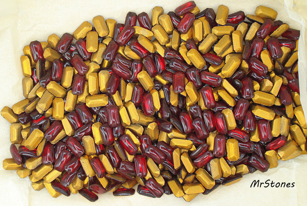 10x5mm (3436) Siam Ruby Red Cushion Octagon Buff Top Doublet West Germany