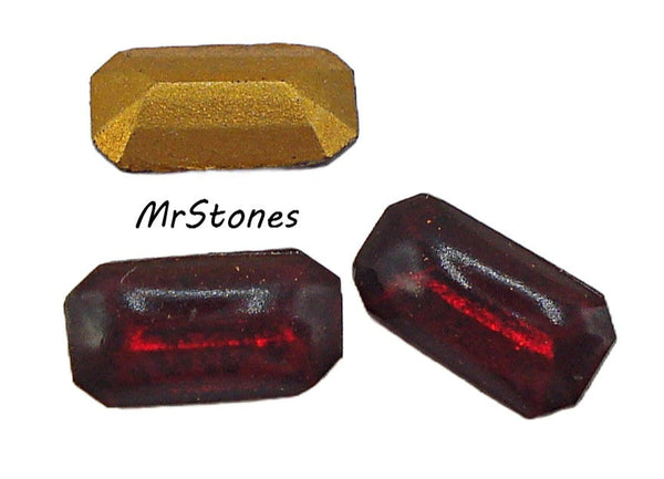 10x5mm (3436) Siam Ruby Red Cushion Octagon Buff Top Doublet West Germany