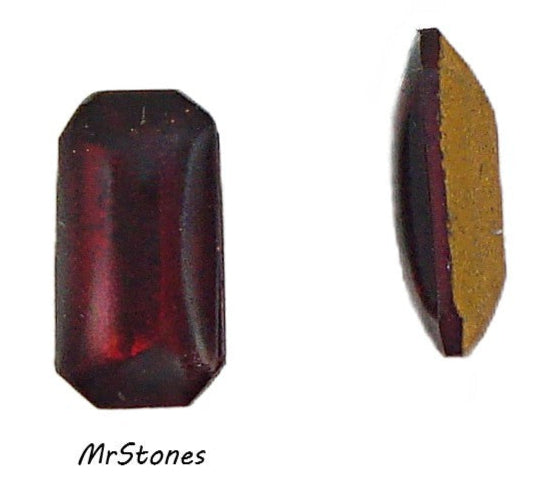 10x5mm (3436) Siam Ruby Red Cushion Octagon Buff Top Doublet West Germany