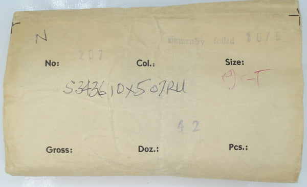 10x5mm (3436) Siam Ruby Red Cushion Octagon Buff Top Doublet West Germany