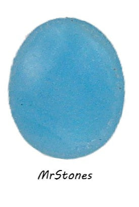 7x6mm (2195) Glass Blue Turquoise Oval Cabochon Made in U.S.A. 1946 1pc, 5pcs, 100pcs