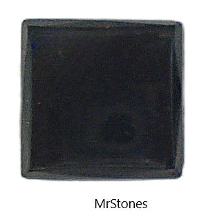 7mm (3615) Jet Black Square Buff Top Flat Back