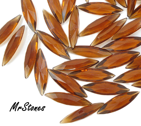 15x4mm (4200/2) Smoked Topaz Un-foiled Marquise Navette