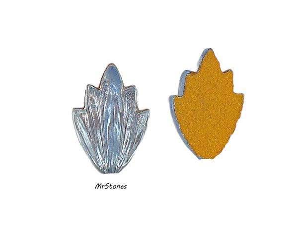 14x9mm (LEAF) Light Sapphire Blue Flatback Fan Leaves West Germany