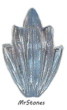 14x9mm (LEAF) Light Sapphire Blue Flatback Fan Leaves West Germany