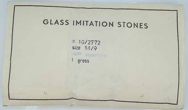 14x9mm (LEAF) Light Sapphire Blue Flatback Fan Leaves West Germany