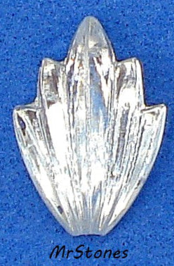 14x9mm (LEAF) Crystal White Flatback Fan Leaves West Germany
