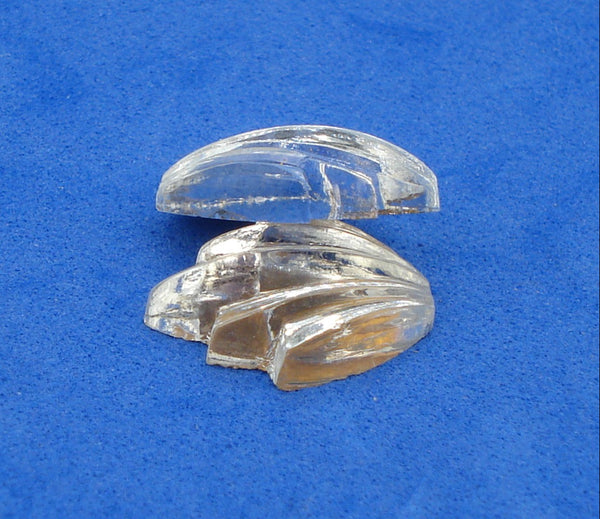 14x9mm (LEAF) Crystal White Flatback Fan Leaves West Germany