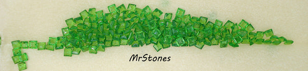 2.5mm (4400/2) TTC Peridot Green Unfoiled Square Shape Czech
