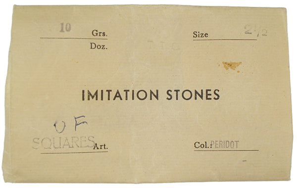 2.5mm (4400/2) TTC Peridot Green Unfoiled Square Shape Czech