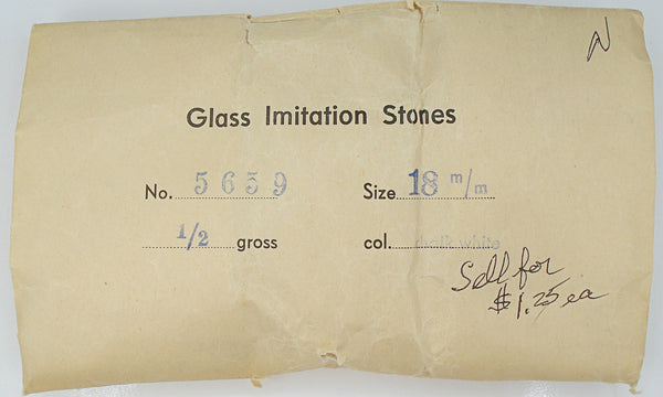 18mm (2194) Chalk White Opaque 3/4 Round PacMan Cabochon West Germany