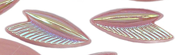 22x9mm (LEAF) Rose AB Smooth Textured Flat Back Glass Leaves Left or Right Textured