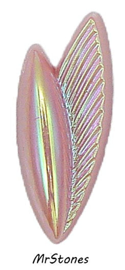 22x9mm (LEAF) Rose AB Smooth Textured Flat Back Glass Leaves Left or Right Textured