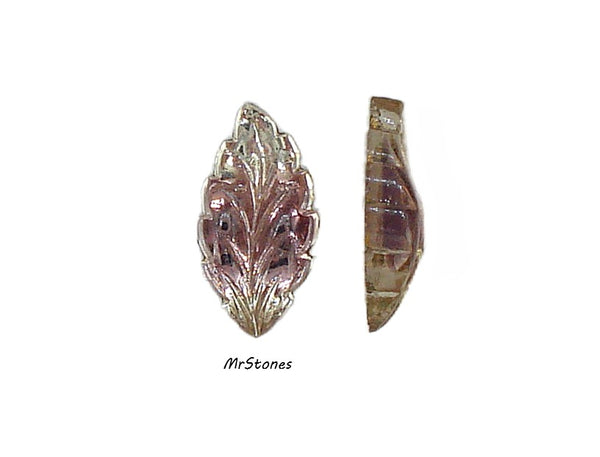 15x7mm (LEAF) Bi Color Amethyst Jonquil Flatback Leaves