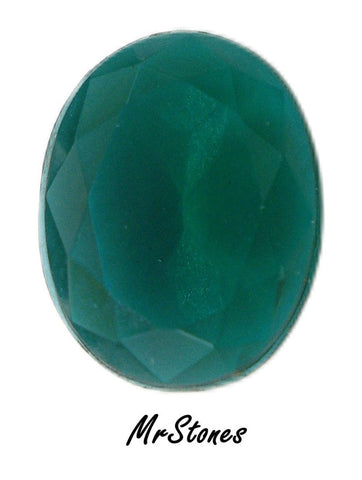 10x8mm (4130/2) TTC Emerald Green Unfoiled Oval Shape