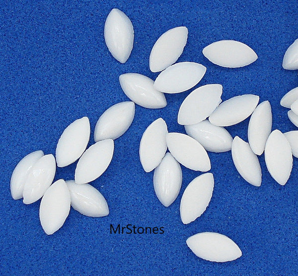 6x3mm (3175) Chalk White Opaque Marquise Navette Cabochon