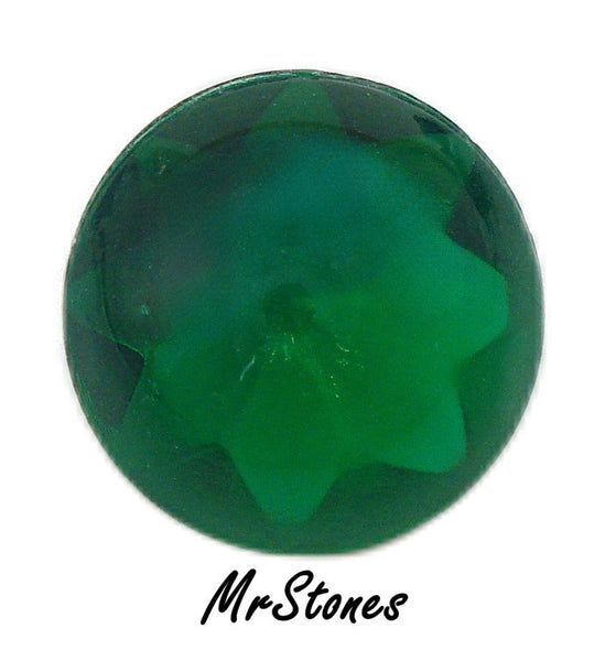 11.5mm (3189) Emerald Green Unfoiled Round Buff Top Doublet
