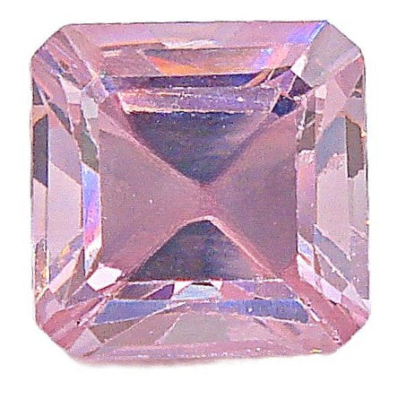 8mm (S19) Pink Step Cut Square Octagon Cubic Zirconia