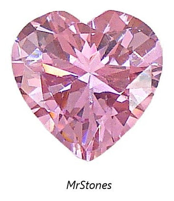 9x9mm (S19) Pink Heart Cubic Zirconia 3ct Size