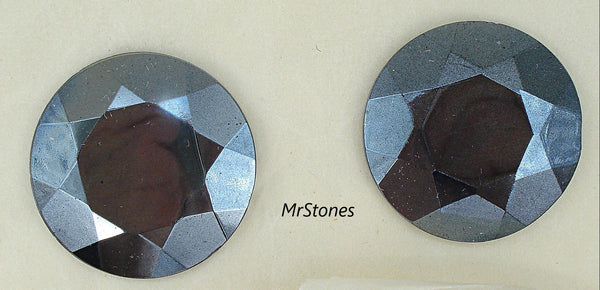 27mm (1201/2) TTC Jet Hematite Shallow Cut Round Chaton Dentelle