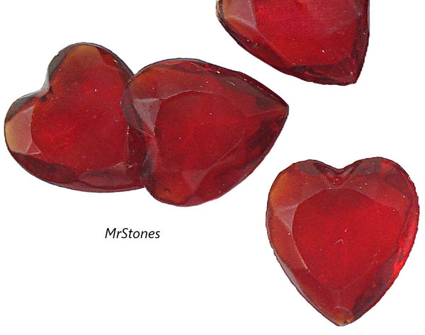 9x8mm (4816) Ruby Siam TTC Fire Polished Heart Shape Unfoiled 2pc/$1.00