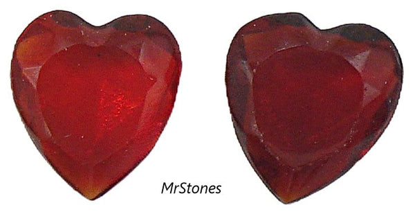 9x8mm (4816) Ruby Siam TTC Fire Polished Heart Shape Unfoiled 2pc/$1.00
