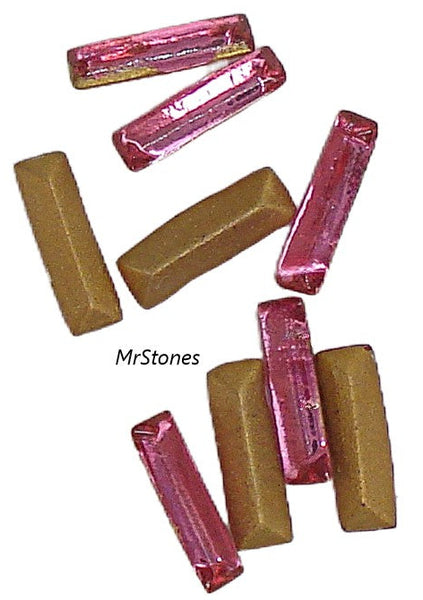 6x2mm (4500/2) Rose Pink Fire Polished Baguettes France 1pc/$0.35 or 144pcs/$3.95