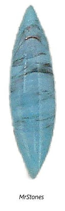 15x4mm (3146) Blue Black Vein Turquoise Matrix Marquise Navette Buff Top Doublet