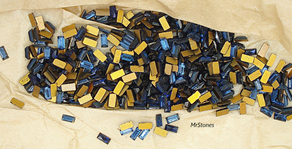 4x2mm (3932) Montana Blue Flatback Baguette 1pc/$0.25 or 10pcs/$1.00