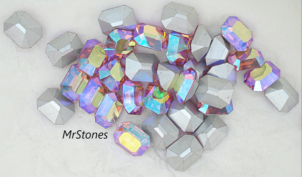 10x8mm (4600) Rose Pink AB Cushion Octagon Shape Swarovski Art. 176/1
