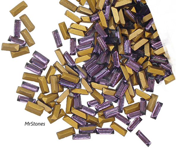 5x1.5-5x2mm (4500) Amethyst Demi-Fin Baguette Mix France 10pk/$1.00