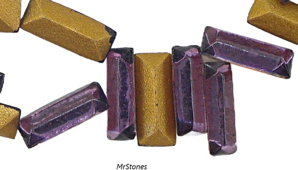 5x1.5-5x2mm (4500) Amethyst Demi-Fin Baguette Mix France 10pk/$1.00