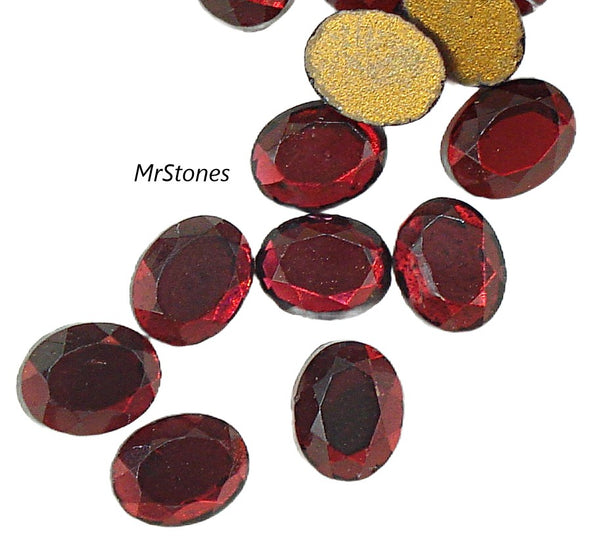 6x4.5mm (2130/2) Garnet Red Oval Rose Cut West Germany 4pk/$1.00