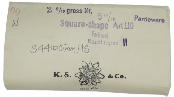 5mm (4410) Smoked Topaz Step Cut Square Shape Swarovski Art. 110
