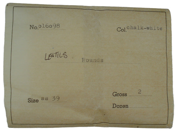 8mm (3190) (39ss) Chalk White Round Lentils Same on Both Sides (5.2mm thick) 4pk/$1.00