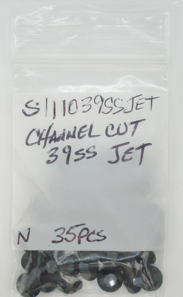 8.2mm (1110) (39ss) Jet Black Channel Cut Round 4.1mm Thick