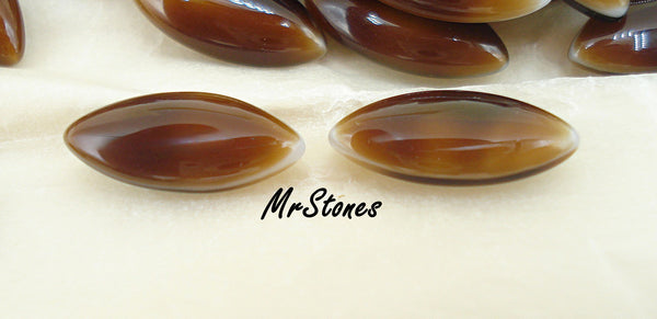 15x7mm (3146) Brown Horn Marquise Navette Buff Top Doublet